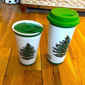 Spode Two brand new no boxes travel mugs, medium and large